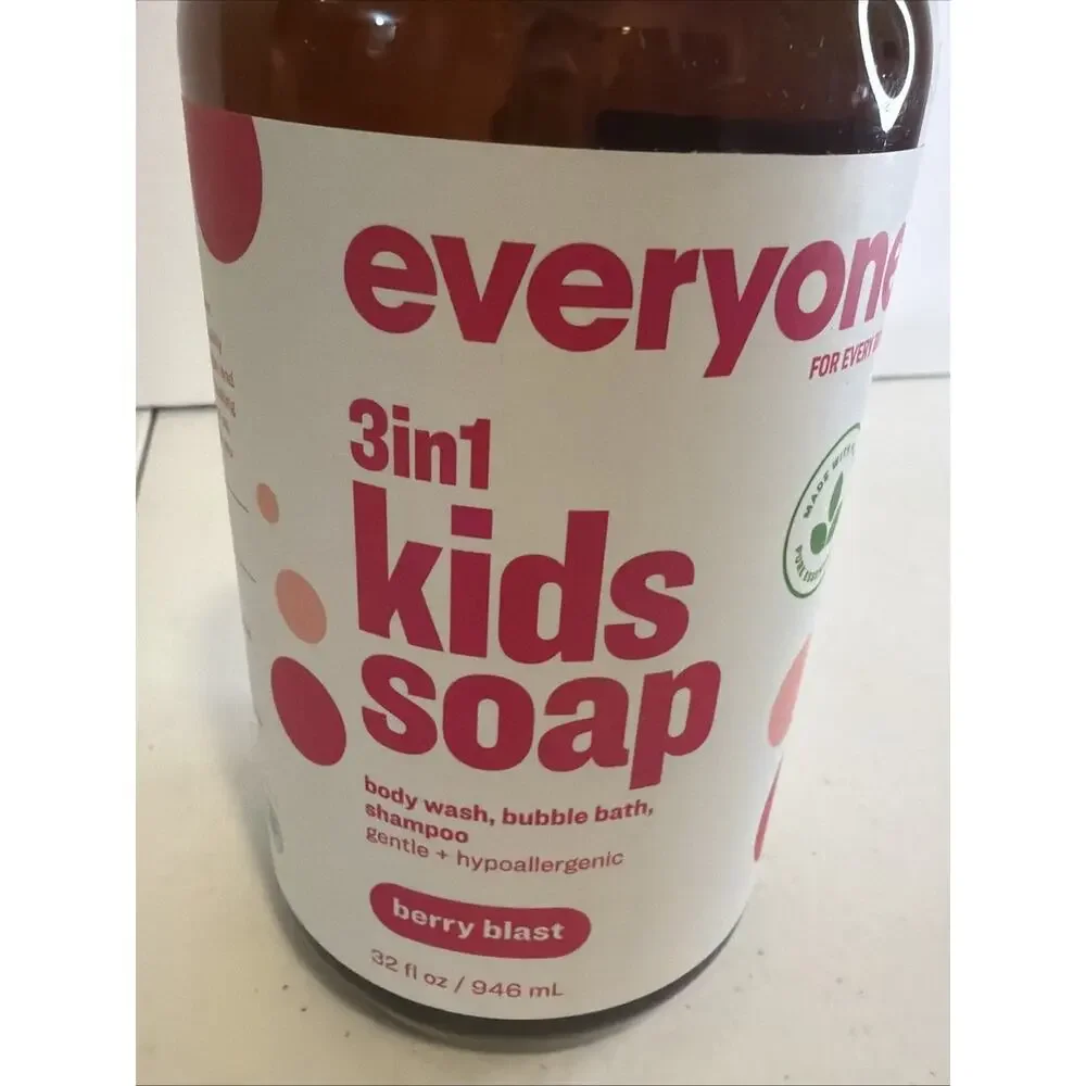 Everyone 3in1 Kids Soap Berry Blast Body Wash Shampoo Bubble Bath 32oz NEW